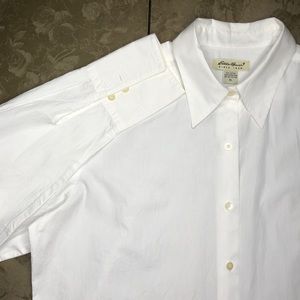 Eddie Bauer Women’s Button Front, French Cuff Cotton Poplin Shirt